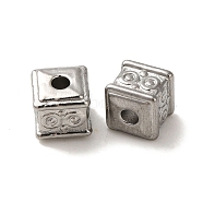 Non-Tarnish 304 Stainless Steel Beads, Cube, Stainless Steel Color, 5x5x5mm, Hole: 1.5mm(STAS-K285-37P)