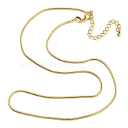 Long-Lasting Plated Brass Round Snake Chain Necklaces for Women, Cadmium Free & Lead Free, Real 18K Gold Plated, 16.22 inch(41.2cm)(NJEW-G105-03G)
