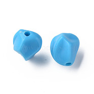 Opaque Acrylic Beads, Nuggets, Deep Sky Blue, 16.5x15x13.5mm, Hole: 2.5mm, about 340pcs/500g(MACR-S373-140-A09)