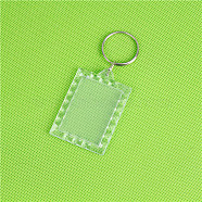 Acrylic Photo Frame Keychain, with Iron Split Key Rings, Rectangle, 5.6cm(KEYC-YW0001-07-J)