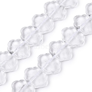 Transparent Glass Beads Strands, Clouds, Clear, 9x13x3.5mm, Hole: 0.9mm, about 42~44pcs/strand, 15.16~15.75 inch(38.5~40cm)(GLAA-N001-60)