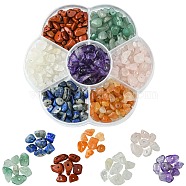 93.1G 7 Styles Natural Mixed Gemstone Chip Beads, 3~8x3~13x2~4mm, Hole: 0.3~1mm, 13.3g/style(G-FS0005-79)