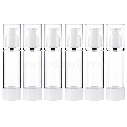 Empty Portable Plastic Airless Pump Bottles, Refillable Vacuum Press Bottle, Lotion Foundation Travel Container, with PP Cover, White & Clear, 15.7cm, Capacity: 80ml(2.71fl. oz)(AJEW-WH0299-91A)