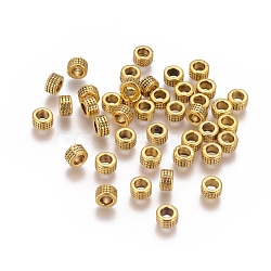 Tibetan Style Beads, Antique Golden Color, Lead Free & Cadmium Free, Column, Size: about 5mm in diameter, 3mm long, hole: 3mm(GLF0398Y)