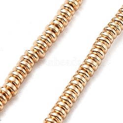 Electroplated Synthetic Non-magnetic Hematite Beads Strands, Saucer Beads, Light Gold Plated, 4x1.5~2mm, Hole: 1mm, about 211pcs/strand, 16.54''(42cm)(G-M095-C01-05KCG)