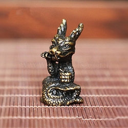 Chinese Zodiac Alloy Incense Burners Holder, Aromatherapy Furnace Home Decor, Dragon, 15x15x30mm(PW-WG008E6-05)