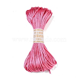 Polyester Embroidery Floss, Cross Stitch Threads, Hot Pink, 3mm, 20m/bundle(OCOR-C005-C06)