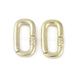 Brass Spring Gate Rings, Oval, Real 18K Gold Plated, 19x11x3mm(KK-Z078-01G)