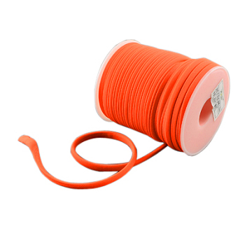 Soft Nylon Cord, Flat, Orange Red, 5x3mm, about 21.87 yards(20m)/roll