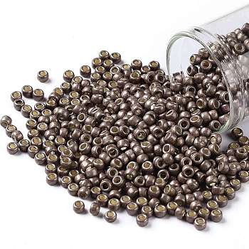 TOHO Round Seed Beads, Japanese Seed Beads, (PF556F) PermaFinish Mauve Metallic Matte, 8/0, 3mm, Hole: 1mm, about 222pcs/bottle, 10g/bottle
