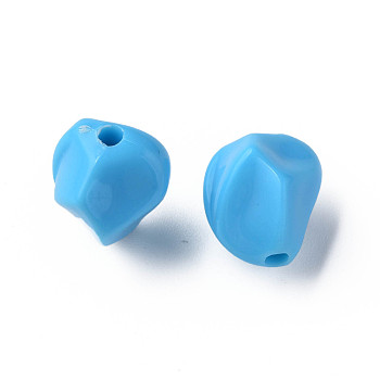 Opaque Acrylic Beads, Nuggets, Deep Sky Blue, 16.5x15x13.5mm, Hole: 2.5mm, about 340pcs/500g