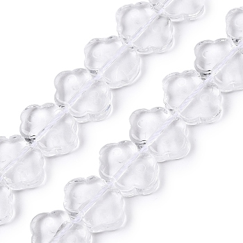 Transparent Glass Beads Strands, Clouds, Clear, 9x13x3.5mm, Hole: 0.9mm, about 42~44pcs/strand, 15.16~15.75 inch(38.5~40cm)