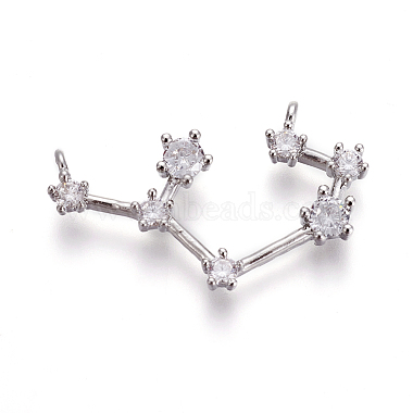 Platinum Clear Constellation Brass+Cubic Zirconia Pendants