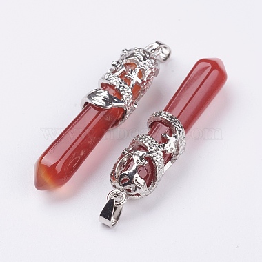Natural Carnelian Big Pointed Pendants(G-G738-A-32)-2