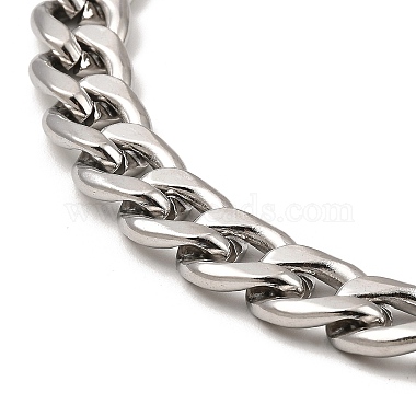 304 Stainless Steel Cuban Link Chain Necklace(BJEW-B072-04P)-2