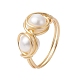 Natural Pearl Braided Bead Style Finger Ring(RJEW-JR00614)-1