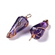 Natural Amethyst Copper Wire Wrapped Big Pendants(G-B073-02RG-08)-2