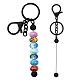 Baking Painted Alloy and Brass Bar Beadable Keychain for Jewelry Making DIY Crafts(DIY-YW0007-58A)-1