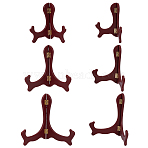 3Pcs 3 Styles Plastic Tea Brick Display Holders, with Iron Findings, Brown, 12.5~15.9x8~12x1.55cm, 1pc/style(ODIS-GO0001-09)