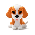 Silicone Beads, Focal Beads, Dog, Orange, 30x26x15.5mm, Hole: 2.5mm(SIL-D013-02A-06)