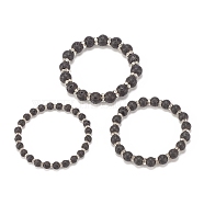 3Pcs 3 Size Natural Lava Rock Stretch Bracelets Set with Crystal Rhinestone Beads, Essential Oil Gemstone Jewelry for Women, Inner Diameter: 2-1/8~2-1/4 inch(5.5~5.6cm), 1Pc/size(BJEW-JB08191)