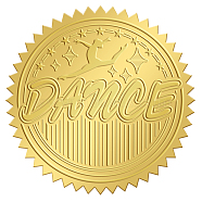 Self Adhesive Gold Foil Embossed Stickers, Medal Decoration Sticker, Dancer Pattern, 50x50mm(DIY-WH0211-307)