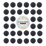 DIY Natural Lava Rock Bead Stretch Bracelet Making Kits, with Elastic Crystal Thread, Beads: 6mm, Hole: 0.8mm, 100pcs/set, Thread: 0.8mm, about 10m/roll, 1roll(DIY-CJ0001-21D)