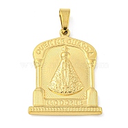 Ion Plating(IP) 304 Stainless Steel Pendants, Religious Theme Charm, Arch with Saint, Golden, 26.5x20x2mm, Hole: 5x3mm(STAS-B071-02H-16G)