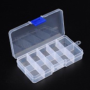 Plastic Clear Beads Display Storage Case Box, Bead Storage Containers, with Adjustable Dividers Removable Grid Compartment, 7x13x2.3cm
(X-C006Y)
