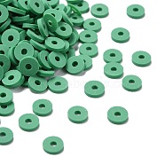 Handmade Polymer Clay Beads, for DIY Jewelry Crafts Supplies, Disc/Flat Round, Heishi Beads, Medium Sea Green, 6x1mm, Hole: 2mm, about 1175pcs/50g(X-CLAY-Q251-6.0mm-83)