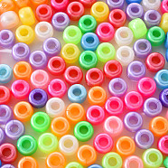 Plastic Pearlized Beads, Barrel, Mixed Color, 9x6mm, Hole: 3.5mm, about 200pcs/bag.(KY-YW0001-09)