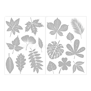 Waterproof PVC Electrostatic Window Stickers Brick Pattern Stickers, Leaf, Leaf Pattern, 29.8x21x0.05cm, 2 sheets/set(DIY-I050-08)