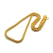 Fashionable 304 Stainless Steel Wheat Chain Necklaces for Men, with Lobster Claw Clasps, Golden, 23.62 inch(60cm)x6mm(STAS-A028-N004G)