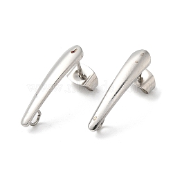 Tarnish Resistant 304 Stainless Steel Stud Earring Findings, with Loops, Teardrop, Stainless Steel Color, 20x4.2mm, Pin: 0.8mm, Hole: 2.1mm(STAS-Z051-01P)