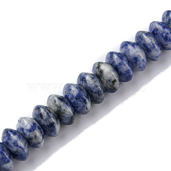 Natural Blue Spot Jasper Beads Strands, Saucer Beads, Rondelle, 12x5.5~6.5mm, Hole: 1.2mm, about 33pcs/strand, 7.80~8.82 inch(19.8~22.4cm)(G-F743-05B)
