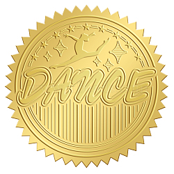 Self Adhesive Gold Foil Embossed Stickers, Medal Decoration Sticker, Dancer Pattern, 50x50mm(DIY-WH0211-307)