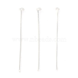 Brass Flat Head Pins, 925 Sterling Silver Plated, 20x0.7mm, Head: 2mm(KK-N254-47A-S)