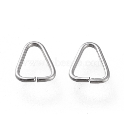 304 Stainless Steel Triangle Rings, Buckle Clasps, Fit for Top Drilled Beads, Webbing, Strapping Bags, Stainless Steel Color, 6.5x5x0.7mm(X-STAS-K194-26P)