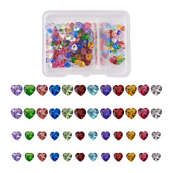 240pcs 24 Styles Glass Rhinestone Cabochons, DIY Accessories for Jewelry Pendant Making, Birthstone Color Style Rhinestone, Heart, Mixed Color, 10pcs/style(GLAA-TA0001-11)