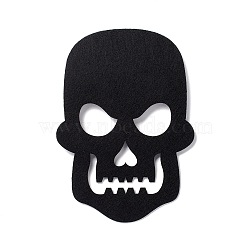 Wool Felt Skull Party Decorations, Halloween Themed Display Decorations, for Decorative Tree, Banner, Garland, Black, 198x138x2mm(AJEW-P101-08C)