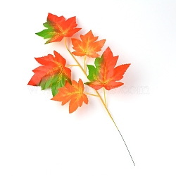 Plastic Artificial Leaf, Maple Leaf, Orange Red, 496~510x238~255x3mm(CF-TAC0001-01A)