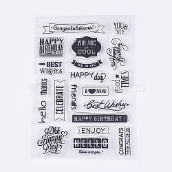 Silicone Stamps, for DIY Scrapbooking, Photo Album Decorative, Cards Making, Clear, 7~33x17~69mm(X-DIY-L010-Y47)