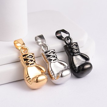 304 Stainless Steel Pendants, 3D Boxing Gloves Pendants, Mixed Color, 29x15x12mm, Hole: 5x8.5mm