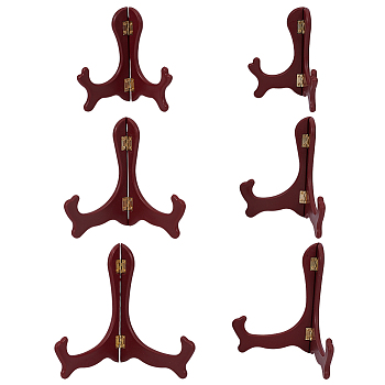 3Pcs 3 Styles Plastic Tea Brick Display Holders, with Iron Findings, Brown, 12.5~15.9x8~12x1.55cm, 1pc/style