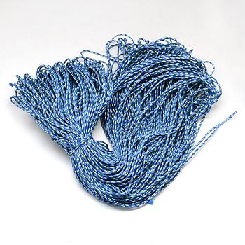 Polyester & Spandex Cord Ropes, 1 Inner Core, Royal Blue, 2mm, about 109.36 yards(100m)/bundle