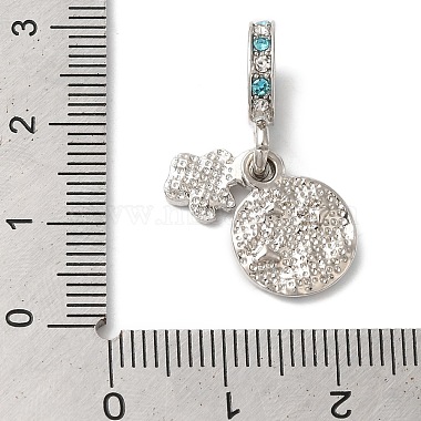 Rack Plating Alloy Aquamarine & Clear Rhinestone European Dangle Charms(PALLOY-S189-16P)-3