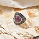 Natural & Synthetic Gemstone Adjustable Rings(RJEW-I108-03AS)-3