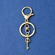 304 Stainless Steel Initial Letter Key Charm Keychains(KEYC-YW00004-26)-2