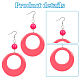 6 Pairs 6 Colors Donut Resin Dangle Earrings with Iron Pins for Women(EJEW-AN0004-14)-3