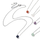 Ожерелья с подвесками из круглых бусин из смешанных драгоценных камней(NJEW-JN04551)-1